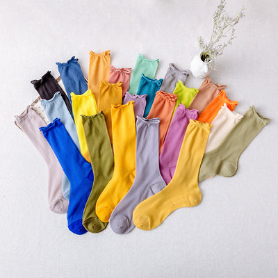 Candy-colored silky socks