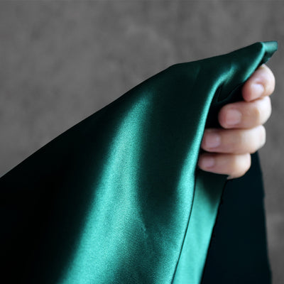 Dark Green Silky Satin Wedding Dress Fabric