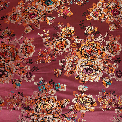 New Peony Woven Silk Satin Fabric