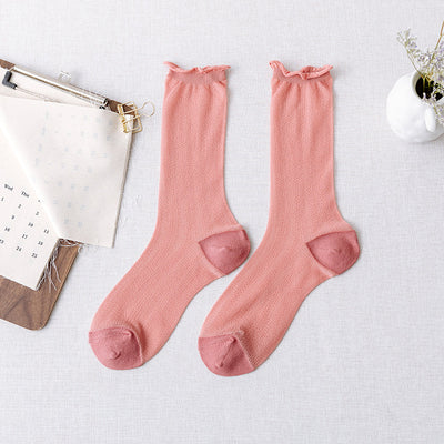 Candy-colored silky socks