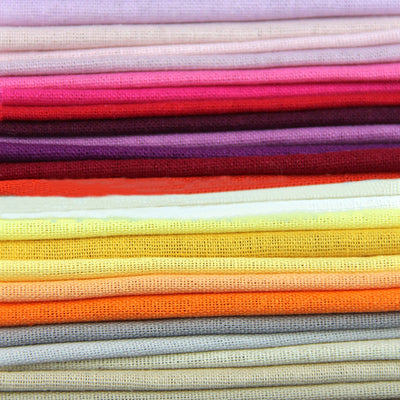 Plain cotton and linen fabric