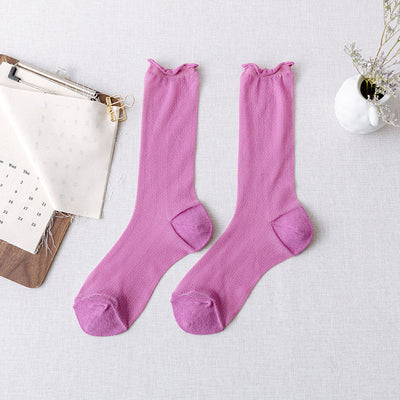 Candy-colored silky socks