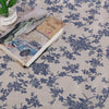 Artistic Star Blue And White Porcelain Printed Linen Pattern Polyester Cotton Fabric